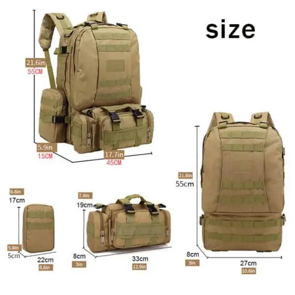 asmn camo digital backpack size chart